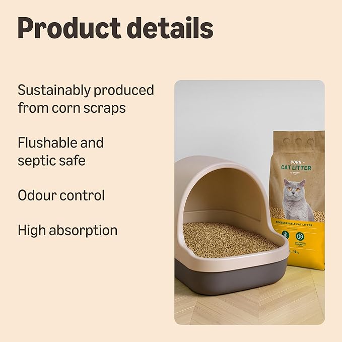 Clumping Corn Cat Litter – Unscented, 10L