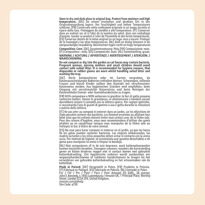 Clumping Corn Cat Litter – Unscented, 10L